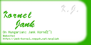 kornel jank business card